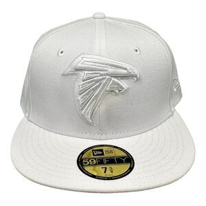 New Era 59FIFTY Fitted‎ Atlanta Falcons Whiteout 5950 Cap Hat Men's Sz 7-5/8